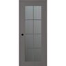 Bellini Vona 30 in. x 96 in. Right-Handed 8-Lite Frosted Glass Gray Matte Composite DIY-Friendly Single Prehung Interior Door