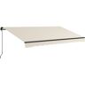 Outsunny 13 ft. Aluminum Retractable Awning (156 in. Projection) in Beige and White