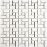 Merola Tile Spiral Matte White with Glossy White Dot 12-1/2 in. x 12-1/2 in. Porcelain Mosaic Tile (11.1 sq. ft./Case)