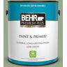 BEHR PREMIUM PLUS 1 gal. #PPU11-05 Pesto Green Satin Enamel Low Odor Interior Paint & Primer