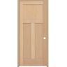 Steves & Sons 30 in. x 80 in. 3-Panel Mission Left-Hand Solid Unfinished Red Oak Wood Prehung Interior Door w/ Bronze Hinges