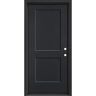 Masonite Performance Door System 36 in. x 80 in. Logan Left-Hand Inswing Black Smooth Fiberglass Prehung Front Door