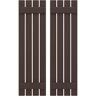 Ekena Millwork 15-1/2 in. W x 31 in. H Americraft 4-Board Exterior Real Wood Spaced Board and Batten Shutters in Raisin Brown