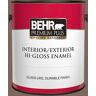 BEHR PREMIUM PLUS 1 gal. #BNC-23 Almond Truffle Hi-Gloss Enamel Interior/Exterior Paint