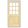 JELD-WEN 30 in. x 80 in. 9-Lite Unfinished Wood Prehung Left-Hand Outswing Entry Door w/Unfinished AuraLast Jamb and Brickmold