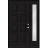 Steves & Sons Regency 51 in. x 80 in. 8-Panel LHIS Onyx Stain Mahogany Fiberglass Prehung Front Door w/12in.Sidelite