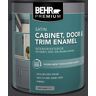 BEHR PREMIUM 1 gal. #HDC-MD-04 Totally Black Satin Enamel Interior/Exterior Cabinet, Door & Trim Paint