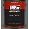 BEHR PREMIUM PLUS 1 gal. #QE-61 Rich Pewter Flat Exterior Paint & Primer