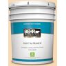 BEHR PREMIUM PLUS 5 gal. #ICC-41 Butter Cookie Satin Enamel Low Odor Interior Paint & Primer