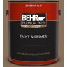 BEHR PREMIUM PLUS 1 gal. #280F-6 Sweet Georgia Brown Flat Exterior Paint & Primer