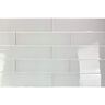 ABOLOS Italian Design Milan White Large Format Subway 4 in. x 16 in. Textured Glass Wall Tile (80 Sq. Ft/Pallet)