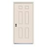 JELD-WEN 36 in. x 80 in. Right-Hand Inswing 6-Panel Primed 20 Minute Fire Rated Steel Prehung Front Door with Brickmould