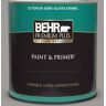 BEHR PREMIUM PLUS 1 qt. #BNC-17 Casual Gray Semi-Gloss Enamel Exterior Paint & Primer