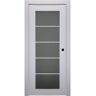 Belldinni 24 in. x 80 in. Smart Pro Polar White Left-Hand Solid Core Wood 5-Lite Frosted Glass Single Prehung Interior Door