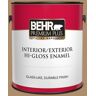 BEHR PREMIUM PLUS 1 gal. #N270-5 River Road Hi-Gloss Enamel Interior/Exterior Paint