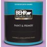 BEHR PREMIUM PLUS 1 qt. #P100-4 Lovers Knot Satin Enamel Exterior Paint & Primer