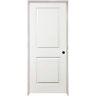 Steves & Sons 24 in. x 80 in. 2-Panel Square Top Left Hand Solid Core White Primed Molded Single Prehung Interior Door w/Nickel Hinges