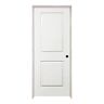 Steves & Sons 24 in. x 80 in. 2-Panel Square Top Left Hand Solid Core White Primed Molded Single Prehung Interior Door w/Bronze Hinges