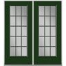 Masonite 72 in. x 80 in. Conifer Steel Prehung Left Hand Inswing 15-Lite Clear Glass Patio Door in Vinyl Frame, no Brickmold