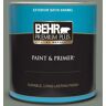 BEHR PREMIUM PLUS 1 qt. #N410-5 Village Green Satin Enamel Exterior Paint & Primer