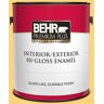 BEHR PREMIUM PLUS 1 gal. #P260-5 Yellow Jubilee Hi-Gloss Enamel Interior/Exterior Paint