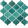 Daltile Premier Accents Allure Green Glossy 12 in. x 12 in. Glazed Ceramic Arabesque Mosaic Tile (7.4 sq. ft./Case)