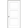 MMI Door 28 in. x 80 in. Smooth Birkdale 3 Panel Right-Hand Solid Core Primed Molded Composite Single Prehung Interior Door