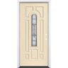 Masonite 36 in. x 80 in. Providence Center Arch Golden Haystack Left Hand Inswing Painted Steel Prehung Front Door with Brickmold