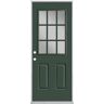 Masonite 32 in. x 80 in. 9 Lite Conifer Right-Hand Inswing Painted Smooth Fiberglass Prehung Front Exterior Door, Vinyl Frame