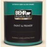 BEHR PREMIUM PLUS 1 qt. #S310-1 Writing Paper Semi-Gloss Enamel Exterior Paint & Primer