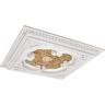 AFD 24 in. x 2 in. x 24 in. White and Gold 4 Leaf Clover Square Chandelier Polysterene Ceiling Medallion Moulding