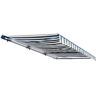 ALEKO 20 ft. x 10 ft. Gray and White Stripes Half Cassette Motorized Retractable LED Luxury Patio Awning