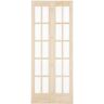 Pinecroft 32 in. x 80 in. Classic French 10-Lite Opaque Glass/Wood Interior Bi-fold Door