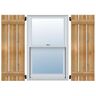 Ekena Millwork 34-3/4" X 49"Timbercraft Rustic Wood Six 5-3/8"Spaced Board and Batten Shutters Rough Sawn Cedar(pair)