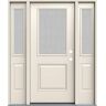 JELD-WEN 36 in. x 80 in. Left-Hand/Inswing 1/2 Lite Streamed Ripple Glass Primed Steel Prehung Front Door w/Sidelites