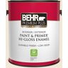 BEHR PREMIUM PLUS 1 gal. #PPU3-04 Ballet White Hi-Gloss Enamel Interior/Exterior Paint & Primer