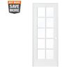 Krosswood Doors 32 in. x 80 in. Shaker MDF Primed Wood Low-E Glass Left-Hand 10-Lite Clear Composite Single Prehung Interior Door