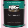 BEHR PREMIUM PLUS 1 gal. #100A-3 Scented Valentine Semi-Gloss Enamel Exterior Paint & Primer