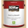 BEHR PREMIUM PLUS 1 gal. #300E-3 Clair De Lune Flat Low Odor Interior Paint & Primer