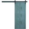 VeryCustom 30 in. x 84 in. The Mod Squad Caribbean Wood Sliding Barn Door with Hardware Kit in Black