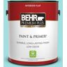 BEHR PREMIUM PLUS 1 gal. #CE-02 Mermaid Tears Flat Low Odor Interior Paint & Primer