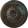 Ekena Millwork 20-1/2" x 1-7/8" Alexa Urethane Ceiling Medallion (Fits Canopies upto 2-7/8"), Hand-Painted Bronze Blue Patina