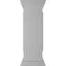 Ekena Millwork Straight 40 in. x 12 in. White Box Newel Post with Panel, Flat Capital and Base Trim (Installation Kit Included)