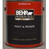 BEHR PREMIUM PLUS 1 gal. #T16-08 Fifth Olive-Nue Flat Exterior Paint & Primer