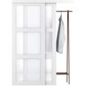 EH PUERTA 60 in. x 80 in. 3-Lites Frosted Glass MDF Closet Sliding Door with Hardware Kit