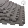 Stalwart Interlocking Gray 24 in. W x 24 in. L x 0.5 in Thick Exercise/Gym Flooring Foam Tiles - 12 TilesCase (48 sq. ft.)