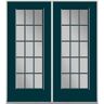 Masonite 60 in. x 80 in. Night Tide Prehung Left-Hand Inswing 15 Lite Steel Patio Door with No Brickmold in Vinyl Frame