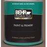 BEHR PREMIUM PLUS 1 qt. #N180-6 Derby Semi-Gloss Enamel Exterior Paint & Primer