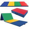 HONEY JOY 10 ft. x 4 ft. x 2 in. 4-Panel Folding Exercise Mat with Carrying Handles for Gym Flooring Mat Colorful 40 sq.ft.