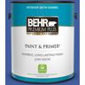 BEHR PREMIUM PLUS 1 gal. #BIC-21 Blue Dahlia Satin Enamel Low Odor Interior Paint & Primer